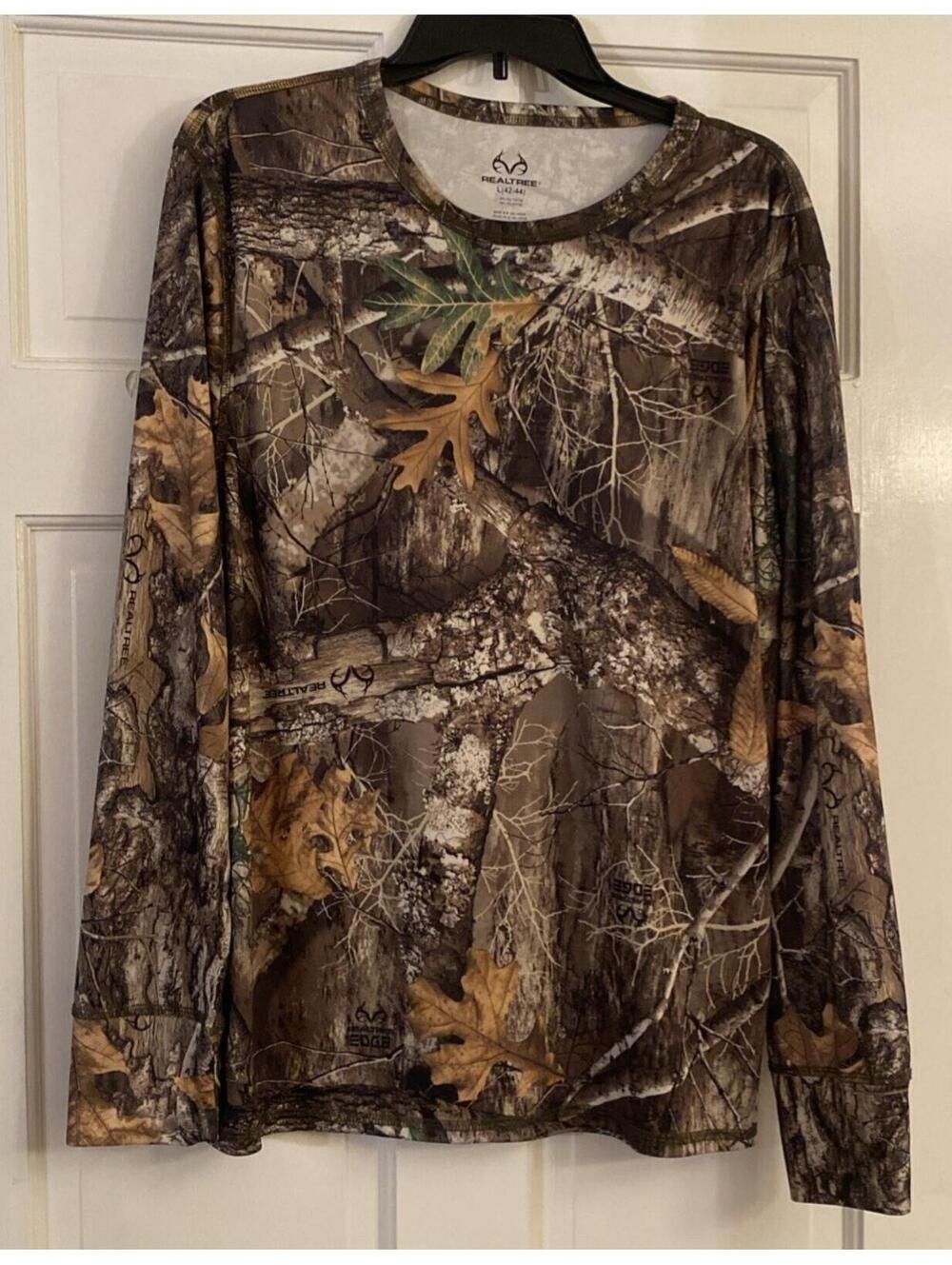 Realtree Edge Camouflage Large Long Sleeve Performance Hunting T Shirt